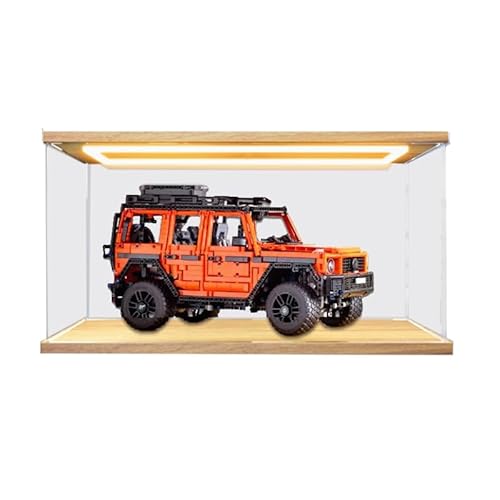 HCAEIOFJ Transparente Acryl-Vitrine für Lego Technic 42177, anwendbar für Mercedes-Benz G 500 Professional Line entworfene Displaybox, Geschenk (nur Vitrine) (Holz unten + Oberlicht) von HCAEIOFJ