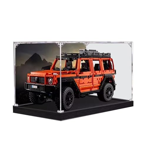 HCAEIOFJ Transparente Acryl-Vitrine für Lego Technic 42177, anwendbar für Mercedes-Benz G 500 Professional Line entworfene Displaybox, Geschenk (nur Vitrine) (schwarze Unterseite + Hintergrund2) von HCAEIOFJ