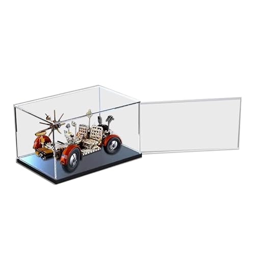 HCAEIOFJ Transparente Acryl-Vitrine für Lego Technic 42182, anwendbar für NASA Apollo Lunar Roving Fahrzeug, entworfene Displaybox, Geschenk (nur Vitrine) (schwarze Unterseite 2) von HCAEIOFJ