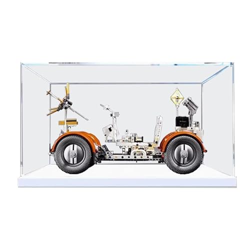 HCAEIOFJ Transparente Acryl-Vitrine für Lego Technic 42182, anwendbar für NASA Apollo Lunar Roving Fahrzeug, entworfene Displaybox, Geschenk (nur Vitrine) (weißer Boden 2) von HCAEIOFJ