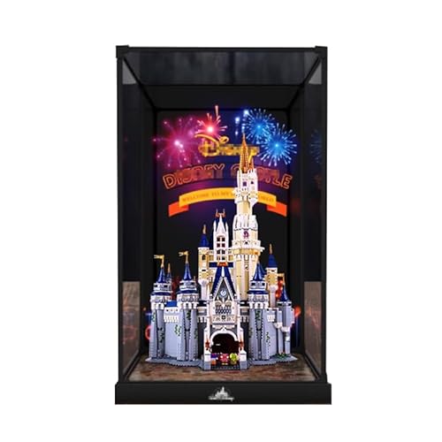 HCAEIOFJ Transparente Acryl-Vitrine für LegoCinderella 71040, anwendbar für Schloss-Set-Schaukasten, Geschenk (nur Vitrine) (hoch unten + Hintergrund) von HCAEIOFJ