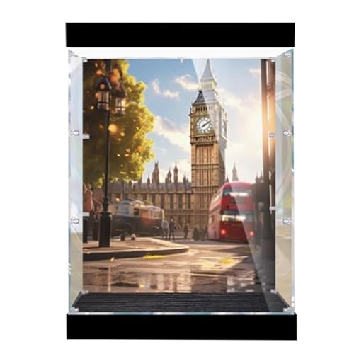 HCAEIOFJ Transparente Acryl-Vitrine für LegoCreator Expert 10253, anwendbar für Big Ben Set-Displaybox, Geschenk (nur Vitrine) (Hintergrund + Oberlicht) von HCAEIOFJ