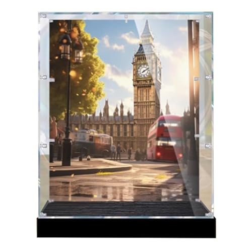 HCAEIOFJ Transparente Acryl-Vitrine für LegoCreator Expert 10253, anwendbar für Big Ben Set-Displaybox, Geschenk (nur Vitrine) (hoch unten + Hintergrund) von HCAEIOFJ