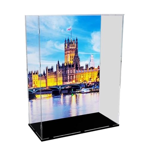 HCAEIOFJ Transparente Acryl-Vitrine für LegoCreator Expert 10253, anwendbar für Big Ben Set-Displaybox, Geschenk (nur Vitrine) (schwarze Unterseite) von HCAEIOFJ