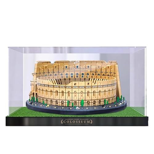 HCAEIOFJ Transparente Acryl-Vitrine für LegoCreator Expert 10276, anwendbar für die Collosseum-Set-Displaybox, Geschenk (nur Vitrine) (hohe schwarze Unterseite) von HCAEIOFJ