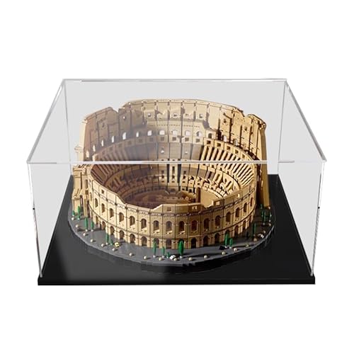 HCAEIOFJ Transparente Acryl-Vitrine für LegoCreator Expert 10276, anwendbar für die Collosseum-Set-Displaybox, Geschenk (nur Vitrine) (schwarze Unterseite) von HCAEIOFJ