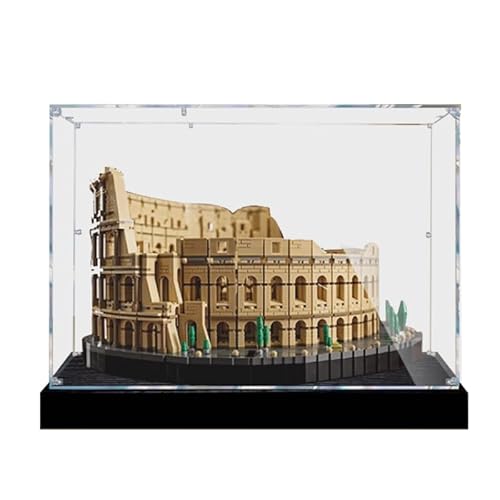 HCAEIOFJ Transparente Acryl-Vitrine für LegoCreator Expert 10276, anwendbar für die Collosseum-Set-Displaybox, Geschenk (nur Vitrine) (schwarze Unterseite 1) von HCAEIOFJ