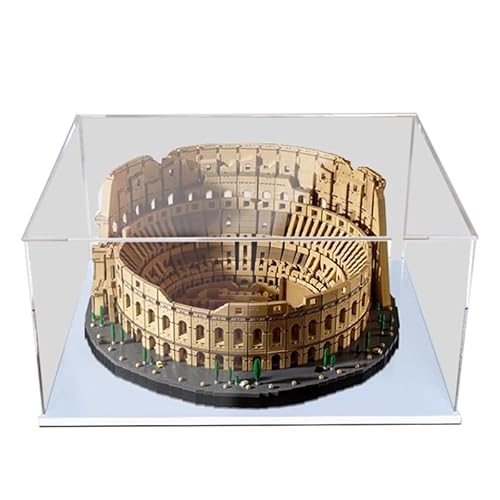 HCAEIOFJ Transparente Acryl-Vitrine für LegoCreator Expert 10276, anwendbar für die Collosseum-Set-Displaybox, Geschenk (nur Vitrine) (weiße Unterseite) von HCAEIOFJ