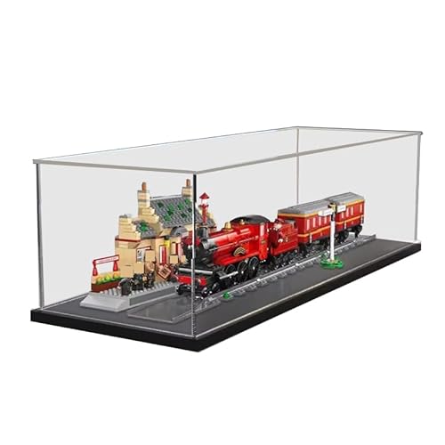 HCAEIOFJ Transparente Acryl-Vitrine für LegoHP 76423, anwendbar für Express & Hogsmeade Station, entworfene Displaybox, Geschenk (nur Vitrine) (schwarze Unterseite 1) von HCAEIOFJ