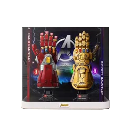 HCAEIOFJ Transparente Acryl-Vitrine für LegoMarveIron Man 76223, anwendbar für Nano-Handschuh-Displaybox, Geschenk (nur Vitrine) (76223+76191) von HCAEIOFJ