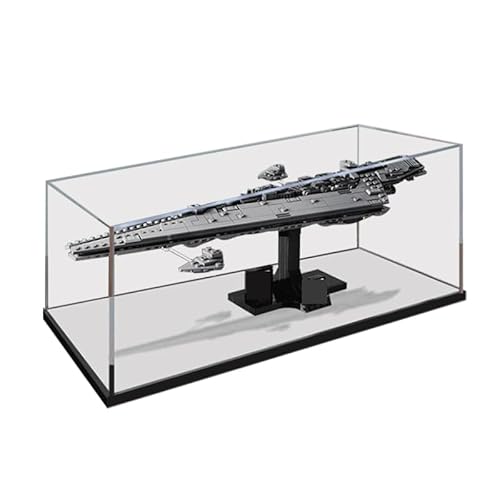 HCAEIOFJ Transparente Acryl-Vitrine für LegoSW 75356, anwendbar für Executor Super Star Destroyer Set, Displaybox, Geschenk (nur Vitrine) (Spiegel unten) von HCAEIOFJ