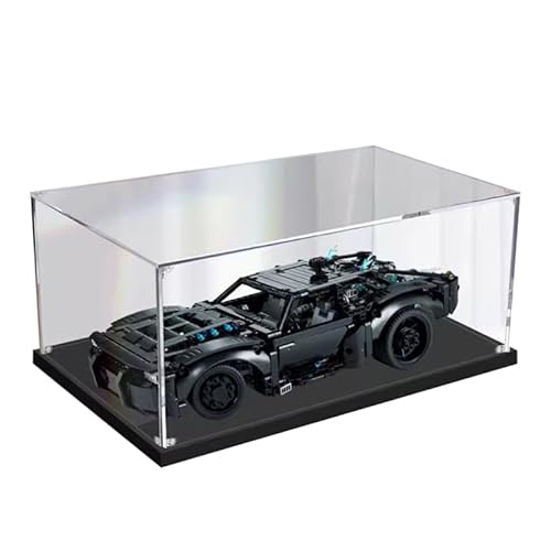 HCAEIOFJ Transparente Acryl-Vitrine für LegoTechnic 42127, anwendbar für Batman-Set-Displaybox, Geschenk (nur Vitrine) (schwarze Unterseite) von HCAEIOFJ