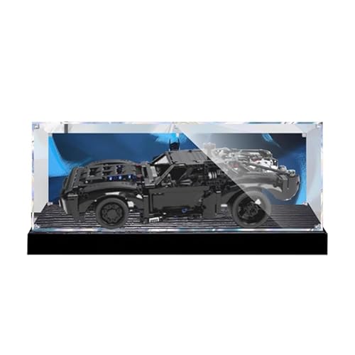 HCAEIOFJ Transparente Acryl-Vitrine für LegoTechnic 42127, anwendbar für Batman-Set-Displaybox, Geschenk (nur Vitrine) (schwarze Unterseite + Hintergrund 2) von HCAEIOFJ