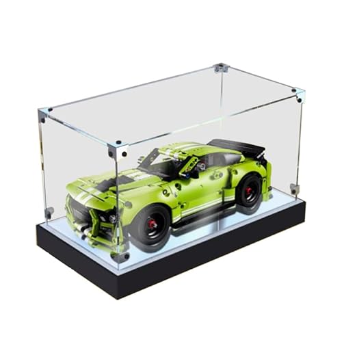 HCAEIOFJ Transparente Acryl-Vitrine für LegoTechnic 42138, anwendbar für Ford Mustang Shelby GT500, entworfene Displaybox, Geschenk (nur Vitrine) (hohe schwarze Unterseite) von HCAEIOFJ