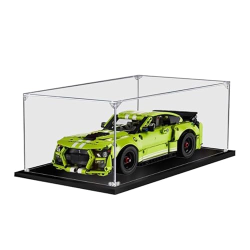 HCAEIOFJ Transparente Acryl-Vitrine für LegoTechnic 42138, anwendbar für Ford Mustang Shelby GT500, entworfene Displaybox, Geschenk (nur Vitrine) (schwarze Unterseite) von HCAEIOFJ