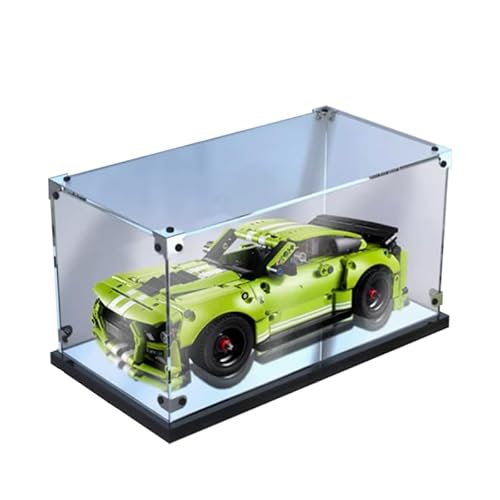 HCAEIOFJ Transparente Acryl-Vitrine für LegoTechnic 42138, anwendbar für Ford Mustang Shelby GT500, entworfene Displaybox, Geschenk (nur Vitrine) (schwarze Unterseite 1) von HCAEIOFJ