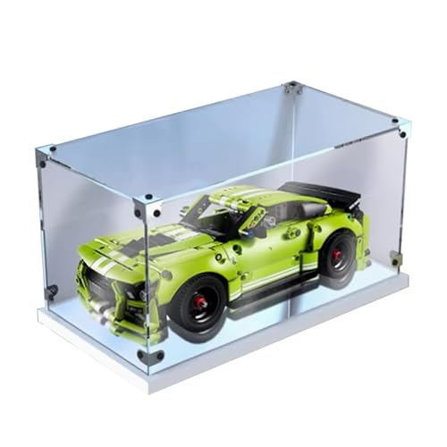 HCAEIOFJ Transparente Acryl-Vitrine für LegoTechnic 42138, anwendbar für Ford Mustang Shelby GT500, entworfene Displaybox, Geschenk (nur Vitrine) (weiße Unterseite) von HCAEIOFJ