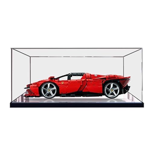 HCAEIOFJ Transparente Acryl-Vitrine für LegoTechnic 42143, anwendbar für Ferrari Daytona Rennwagen-Schaukasten, Geschenk (nur Vitrine) (Spiegel unten) von HCAEIOFJ