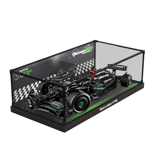 HCAEIOFJ Transparente Acryl-Vitrine für LegoTechnic 42171, anwendbar für Mercedes-AMG F1 W14 Set Displaybox Geschenk (nur Vitrine) (Hintergrund + Rand aus Legierung) von HCAEIOFJ