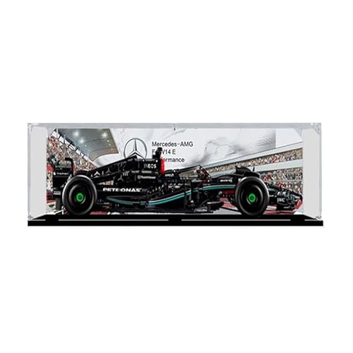 HCAEIOFJ Transparente Acryl-Vitrine für LegoTechnic 42171 Anwendbar für Mercedes-AMG F1 W14 Set Displaybox Geschenk (nur Vitrine) (schwarze Unterseite) von HCAEIOFJ