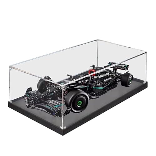 HCAEIOFJ Transparente Acryl-Vitrine für LegoTechnic 42171 Anwendbar für Mercedes-AMG F1 W14 Set Displaybox Geschenk (nur Vitrine) (schwarze Unterseite 2) von HCAEIOFJ