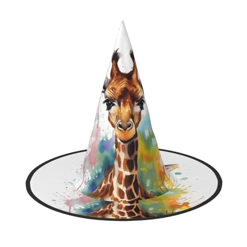 Hexenhut, Halloween, Kegel, Zaubererhut, niedliche Giraffe, Aquarell, Hexenhut, Halloween, Kostüm, Cosplay von HCLYvexiria