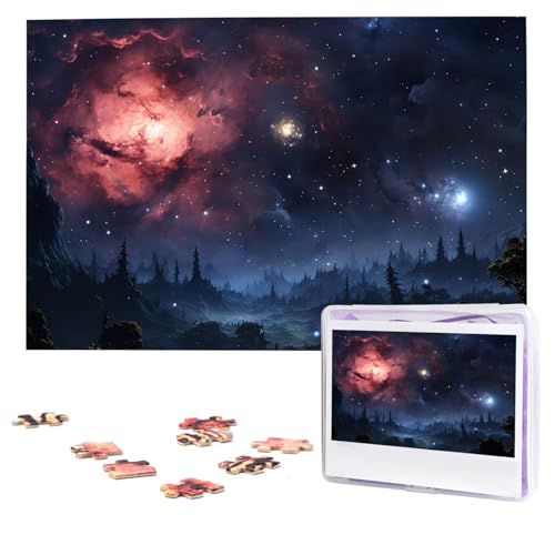 Nachtstern-Puzzle, 1000 Teile, personalisiertes Puzzle, Foto-Puzzle für Erwachsene, anspruchsvolles Bilderpuzzle mit Aufbewahrungstasche, Puzzles für Männer und Frauen, Heimdekoration (74,9 x 50 cm) von HCLYvexiria