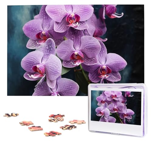 Schöne lila Orchideen-Puzzle, 1000 Teile, personalisiertes Puzzle, Foto-Puzzle für Erwachsene, anspruchsvolles Bilderpuzzle mit Aufbewahrungstasche, Puzzles für Männer und Frauen, Heimdekoration (74,9 Schöne lila Orchideen-Puzzle, 1000 Teile, personalisiertes Puzzle, Foto-Puzzle für Erwachsene, anspruchsvolles Bilderpuzzle mit Aufbewahrungstasche, Puzzles für Männer und Frauen, Heimdekoration (74,9 von HCLYvexiria