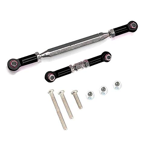 HCLZOE Metall Verstellbares Lenk Gestänge Servo Link Zug Stange Spann Schloss für Mn D90 D99 Mn-90-45 1/12 Rc Auto Crawler, Schwarz von HCLZOE