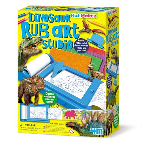 4M - Dinosaurier-Kunststudio | KidzMaker | Drucke Dinosaurier-Kunstwerke auf 8 m Endlospapierrolle | Kreativer Lernspaß | 68744 von 4M