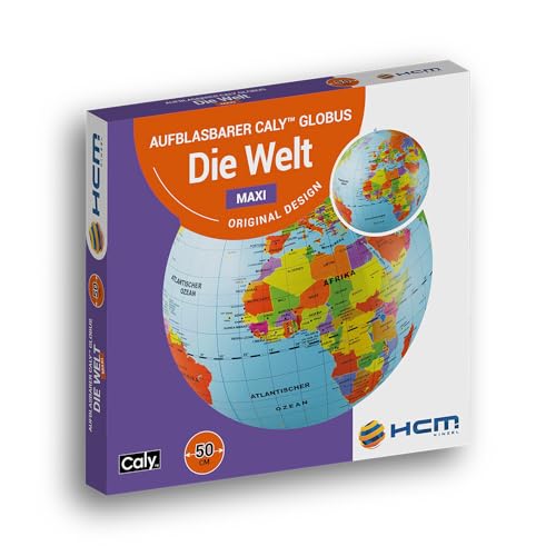 HCM Kinzel - Aufblasbarer Caly Globus - Die Welt Maxi - Spielerisch die Welt erkunden - Lila - 50 cm Umfang von HCM Kinzel