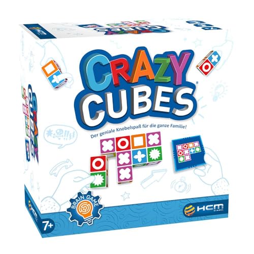 HCM Kinzel - Crazy Cubes - Der geniale Knobelspaß für die ganze Familie - Brain Game - Kinderspiel-Kartenspiel ab 7 Jahre - Spaß für Kinder - Familienspiele von HCM Kinzel