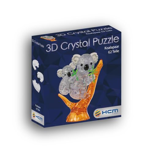 Crystal Puzzle | 3D Koalabärenpaar | Transparentes Design | 60Teile | Bausatz für Kinder und Erwachsene | HCM Kinzel von HCM Kinzel