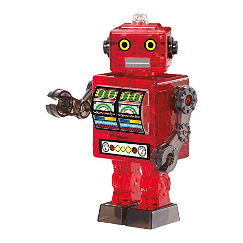 Crystal Puzzle | 3D Roboter Rot | Transparentes Design | 39 Teile | Bausatz für Kinder und Erwachsene | HCM Kinzel von HCM Kinzel
