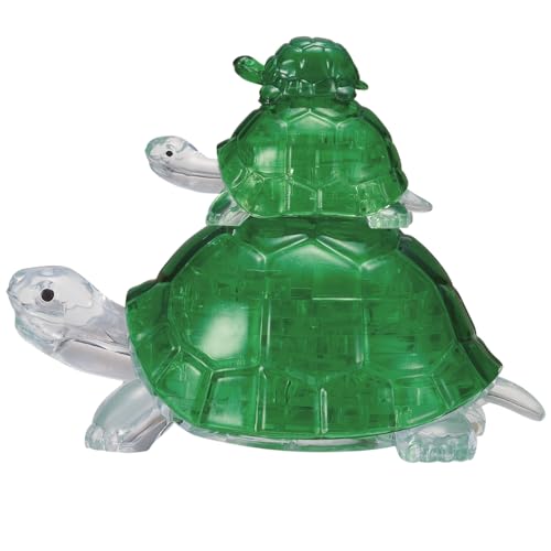 Crystal Puzzle | 3D Schildkröten Grün | Transparentes Design | 37 Teile | Bausatz für Kinder und Erwachsene | HCM Kinzel von HCM Kinzel