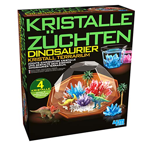 4M Experimentierkasten Kristalle züchten Dinosaurier Terrarium - Kristallzucht Set für Kinder - Wissenschaftliches Spielzeug - Mehrfarbig - 27 x 23,5 x 8 cm von 4M