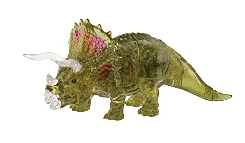 Crystal Puzzle | 3D Triceratops mit Nest und Eiern Grün | Transparentes Design | 61 Teile | Bausatz für Kinder und Erwachsene | HCM Kinzel von HCM Kinzel