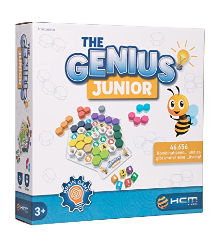 HCM Kinzel The Genius Junior - Bienenwaben Puzzle für Kinder, Lernspielzeug mit bunten Holz-Spielsteinen von HCM Kinzel