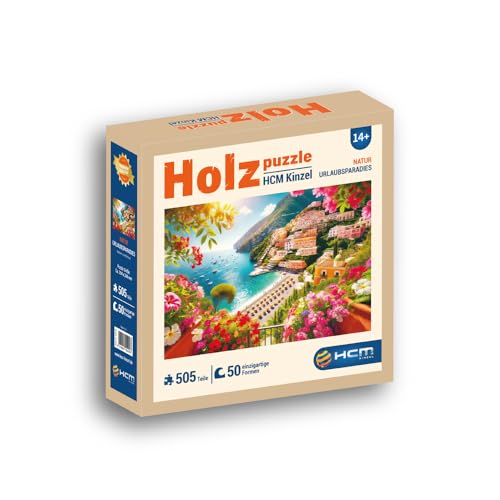 HCM Kinzel Holzpuzzle – Natur - Urlaubsparadies, 505 Teile, hochwertiges Holz, detailreiches Design, leuchtende Farben, langlebige Premium-Qualität von HCM Kinzel