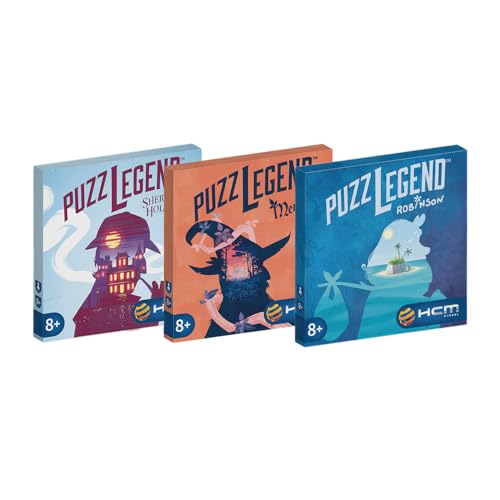 HCM Kinzel – Puzzlegend Kartenspiel Bundle – Entdecke die Legenden Sherlock, Merlin und Crusoé durch Rätsel – Strategiespiel ab 12 Jahren – 55213 von HCM Kinzel