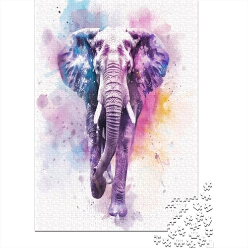 Elefant Puzzle 1000 Teile Puzzles Für Erwachsene Lernspiel Herausforderungsspielzeug 1000-teilige Puzzlespiel Für Erwachsene Kinder Puzzel 1000pcs (75x50cm) von HCXXAOEYP