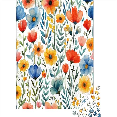 Watercolor Blumes Puzzle 1000 Teile Für Erwachsene Und Kinder Ab 14 Jahrenfür Stressabbauer Puzzlespiel Erwachsenen Puzzlespiel Puzzel 1000pcs (75x50cm) von HCXXAOEYP