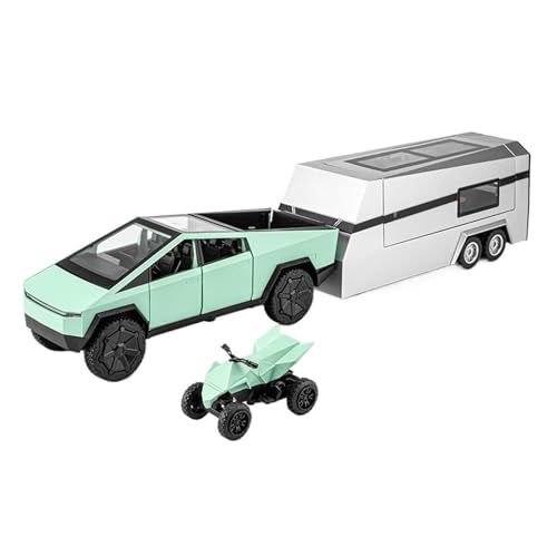 1:24 Pickup Modell Wohnwagen Legierung Spielzeug Auto Jungen Simulation Kinderauto Modell Sammlung Auto Modell(Grün) von HCYYZN