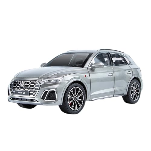 1:24 Q5 Legierung Auto Nachahmung Echte Auto Modell Ornamente Metall Sound Und Licht Jungen Spielzeug Auto(Silber) von HCYYZN