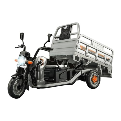 HCYYZN 1:12 Legierung Dreirad Old Man Le Simulation Dreirädriges Motorradmodell Sound Und Licht Spielzeugauto(Silver) von HCYYZN