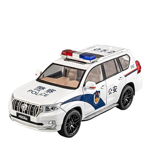 HCYYZN 1:18 Prado Polizeiauto Simulation Legierung Bully Geländewagen Modell Sound Und Licht Lenkung Spielzeug Ornamente von HCYYZN