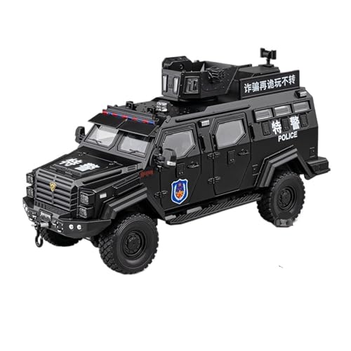 HCYYZN 1:24 Großes Aus Legierung Gefertigtes Gepanzertes Säbelzahntiger-Polizeiauto Spielzeug-Geländewagenmodell for Jungen(Black) von HCYYZN