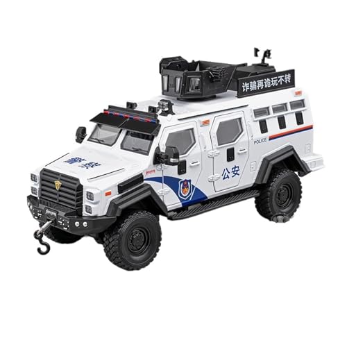 HCYYZN 1:24 Großes Aus Legierung Gefertigtes Gepanzertes Säbelzahntiger-Polizeiauto Spielzeug-Geländewagenmodell for Jungen(White) von HCYYZN