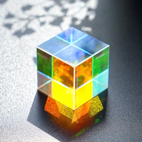 35mm buntes optisches Glas X-Cube-Prisma, RGB-Dispersion-Prisma für Physikunterricht, Forschung, Dekoration und Kunstbildung von HDCRYSTALGIFTS