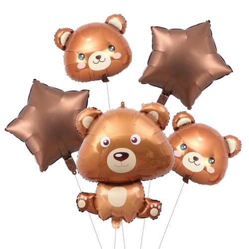 5 Stück Dschungelbär-Luftballons, süße Luftballons, lustige Luftballons, kreative Design-Luftballons, Cartoon-Tier-Luftballons, Party-Dekorations-Luftballons, wiederverwendbare Luftballons von HDGSAFD